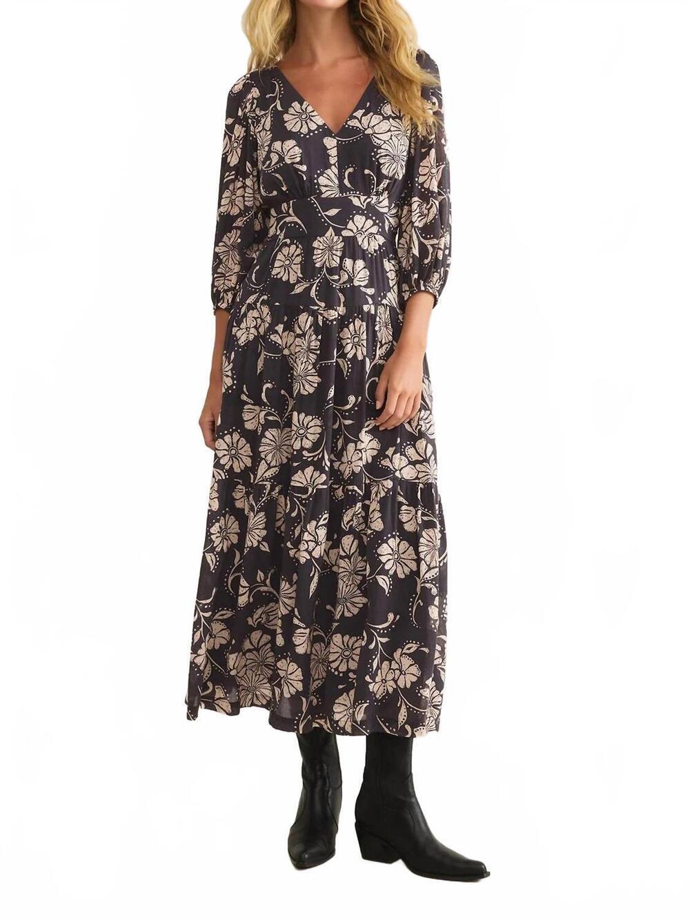 NEW Z SUPPLY adelina ari floral midi dress in parchment